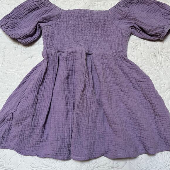 Vivie & Ash Smocked Muslin Puff Sleeve Dress Size 4 - Picture 4 of 6